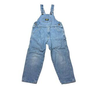 Vintage Y2K OshKosh Youth Kids Size 5 Medium Wash Denim Overalls Vestbak Label